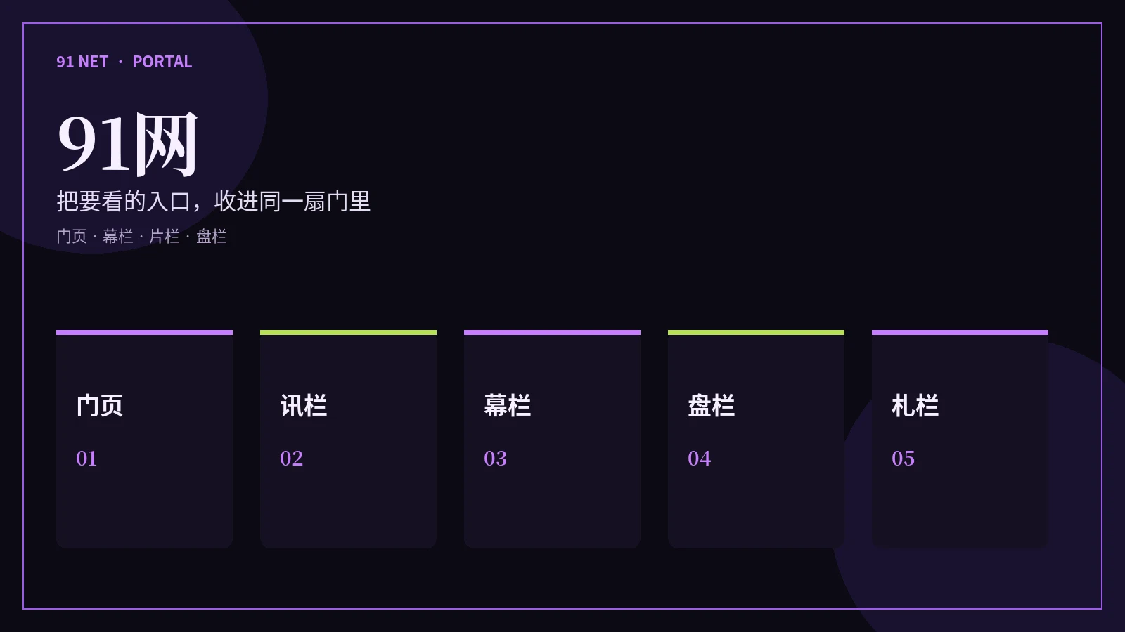 91网内容导航封面